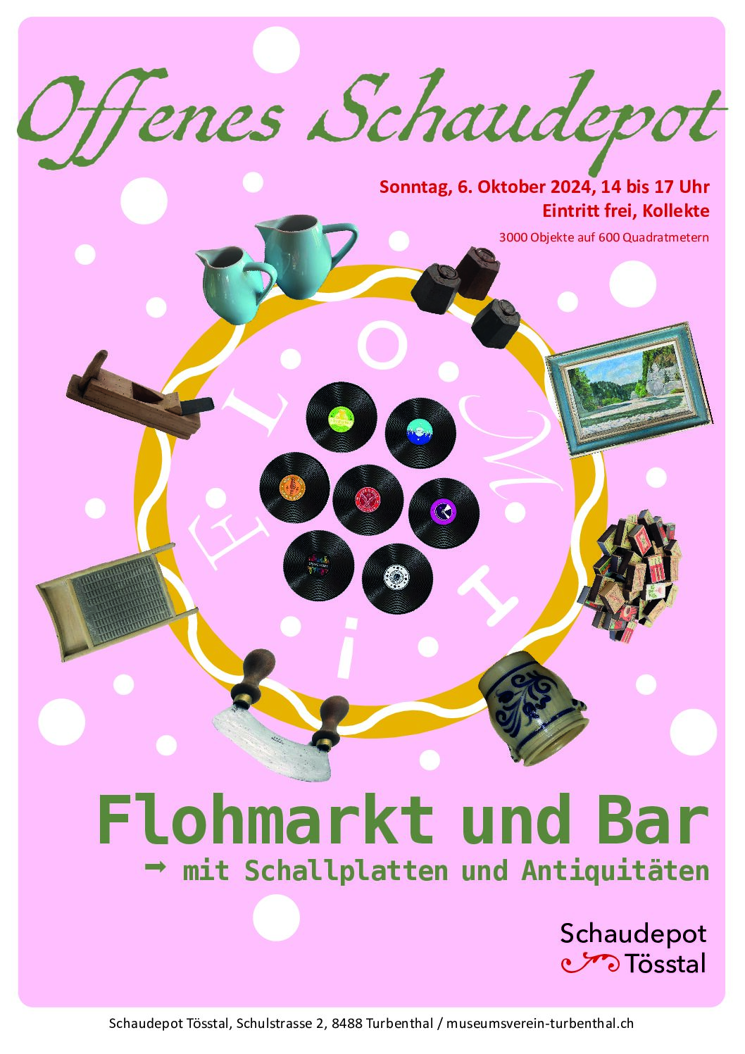 Offenes Schaudepot - Flohmarkt, Bar und Kunst-Auktion in Turbenthal